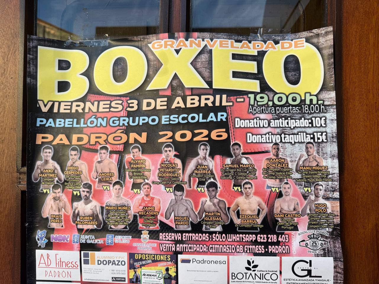 Cartel Gran Velada de Boxeo Padron 2026