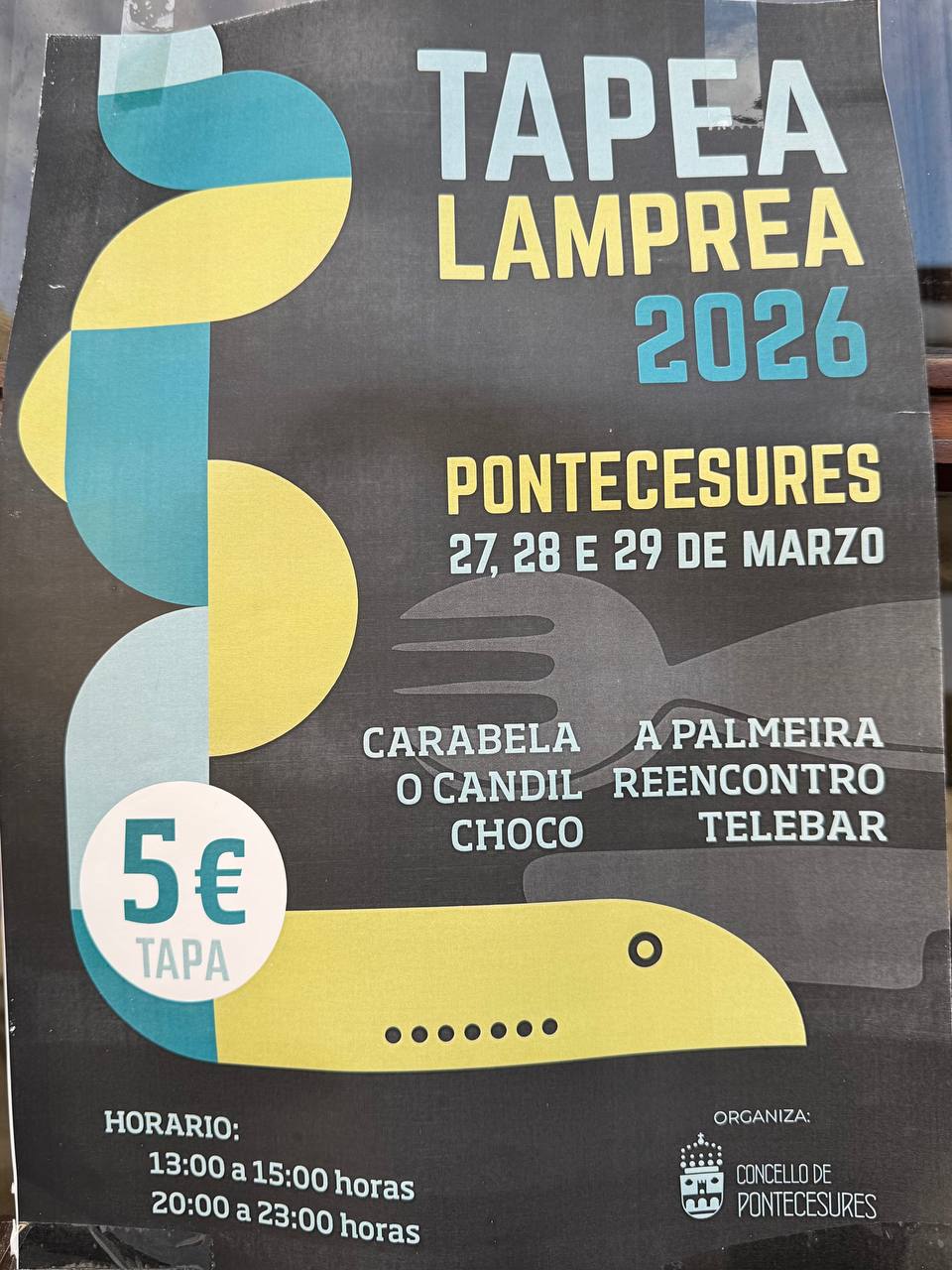 Cartel Tapea Lamprea 2026 Pontecesures