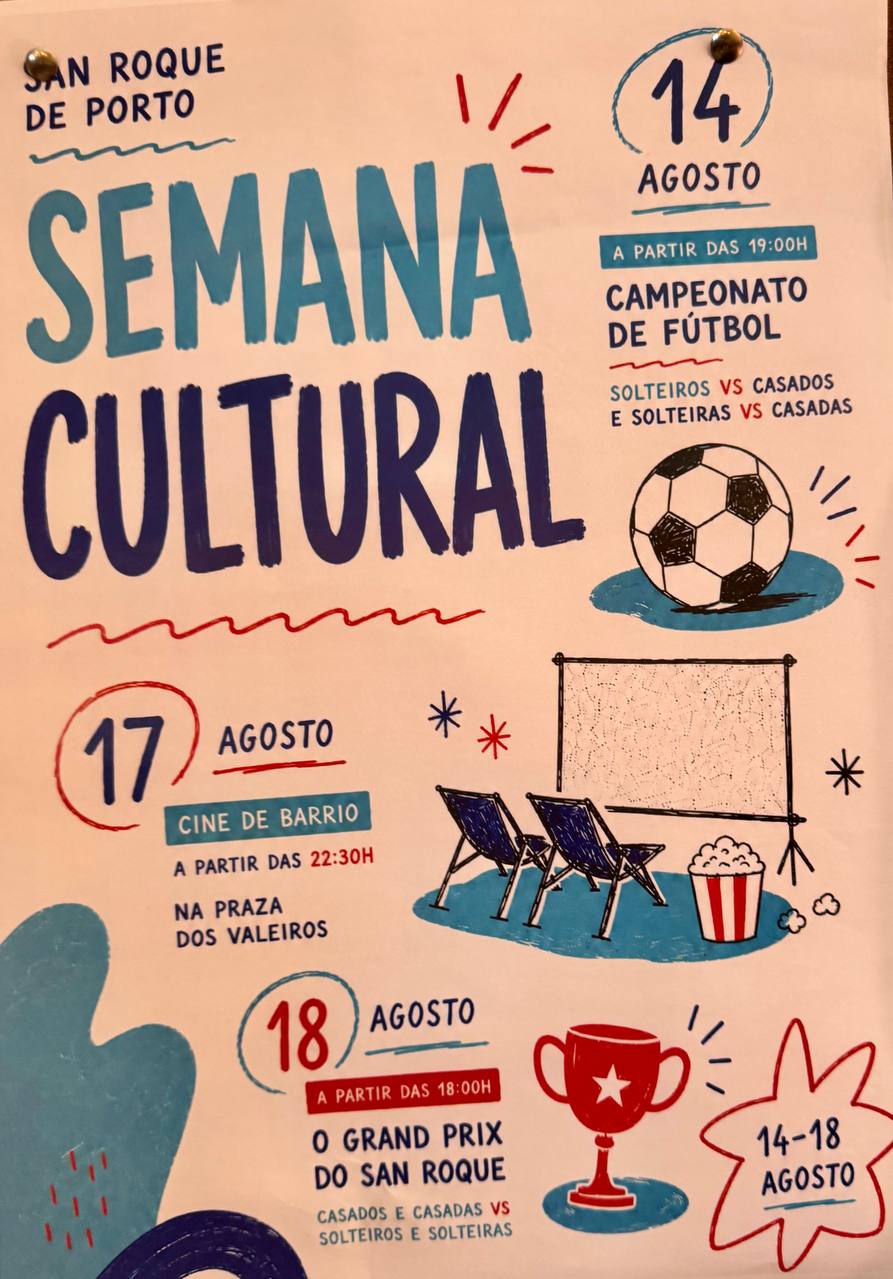 Cartel da Semana Cultural de San Roque de Porto 2026
