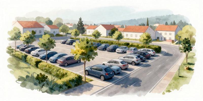 Ilustración conceptual: o novo aparcadoiro disuasorio de 40 prazas xunto á N-550 en Pontecesures