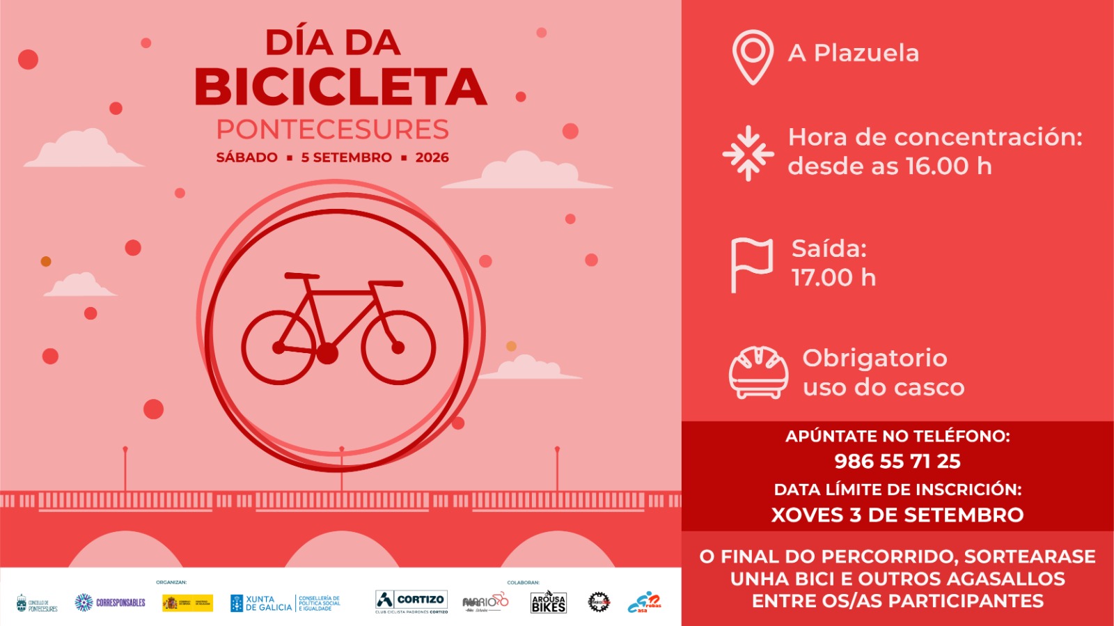 Cartel do Día da Bicicleta 2026 de Pontecesures