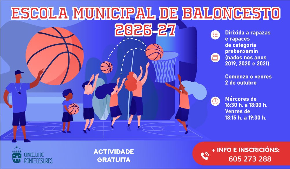 Cartel da escola municipal de baloncesto 2026/27